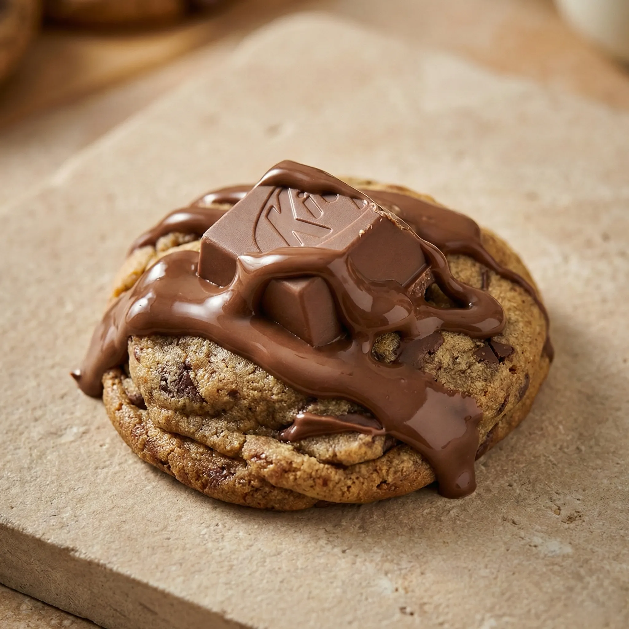 Cookie croustillant au Kit-Kat et topping chocolat