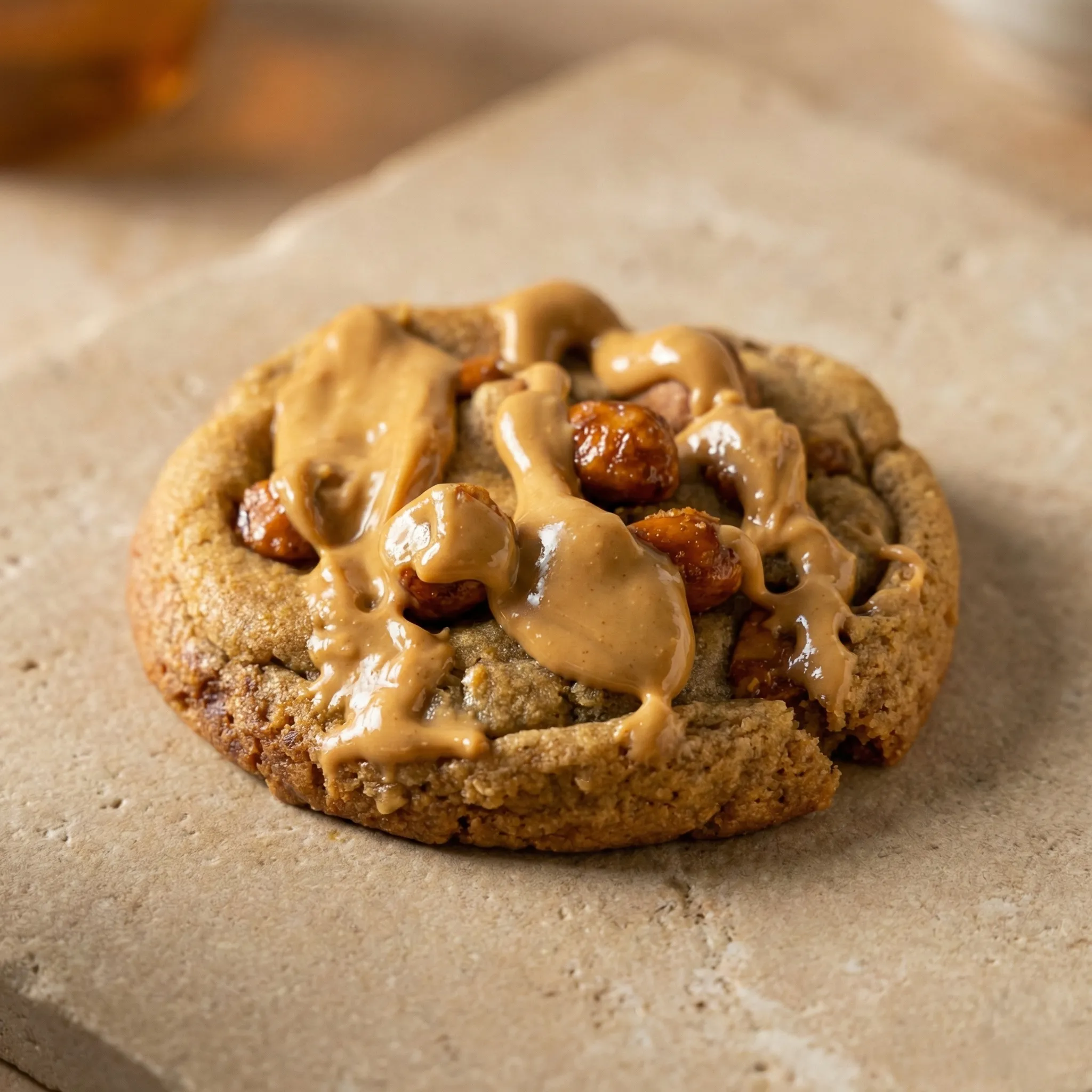 Cookie au beurre de cacahuète et cacahuètes caramélisées