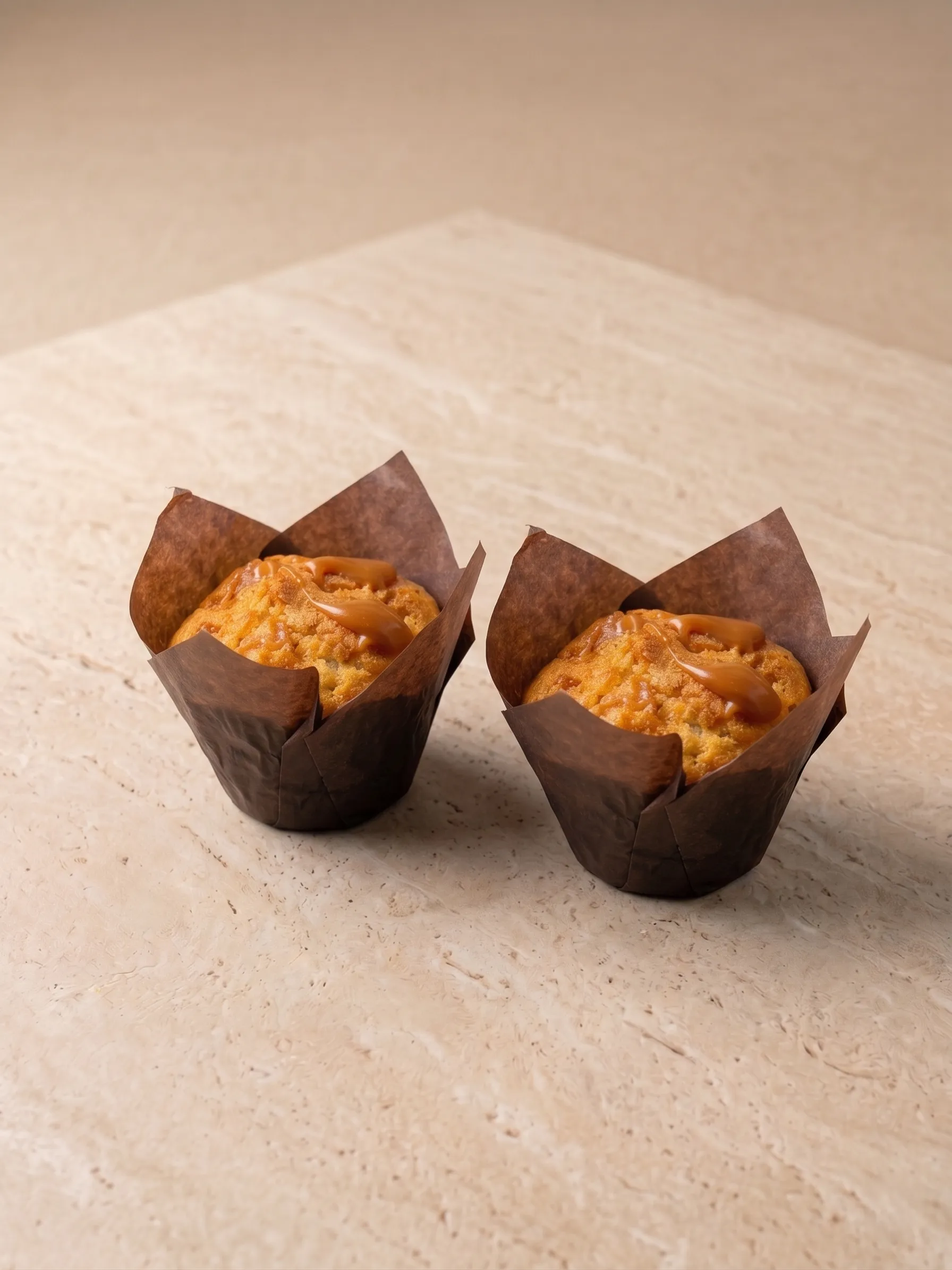 Muffins gourmands pomme et caramel beurre salé maison