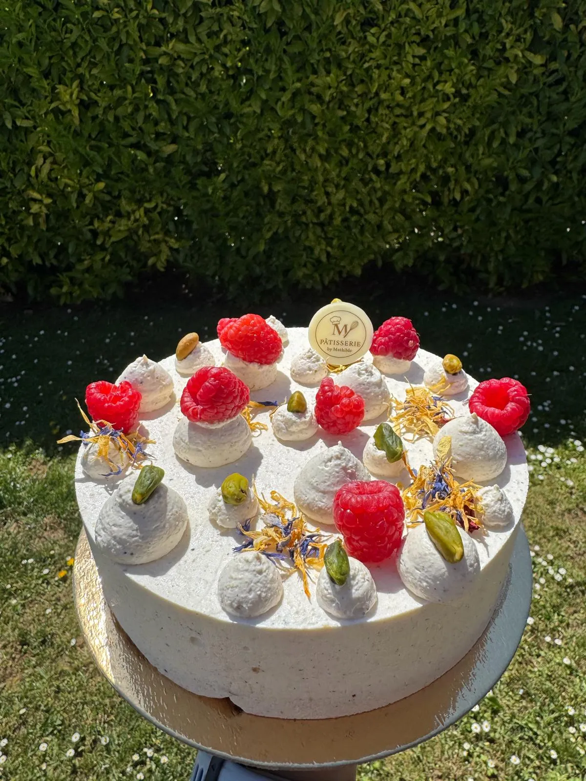Gâteau pistache framboise